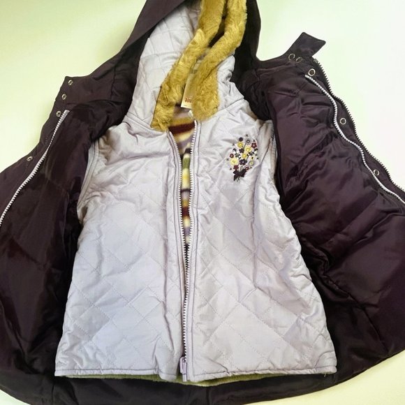 NWT Gymboree Girl Purple Embroidered Flower 4-In-1 Jacket Size 4 - Picture 8 of 15